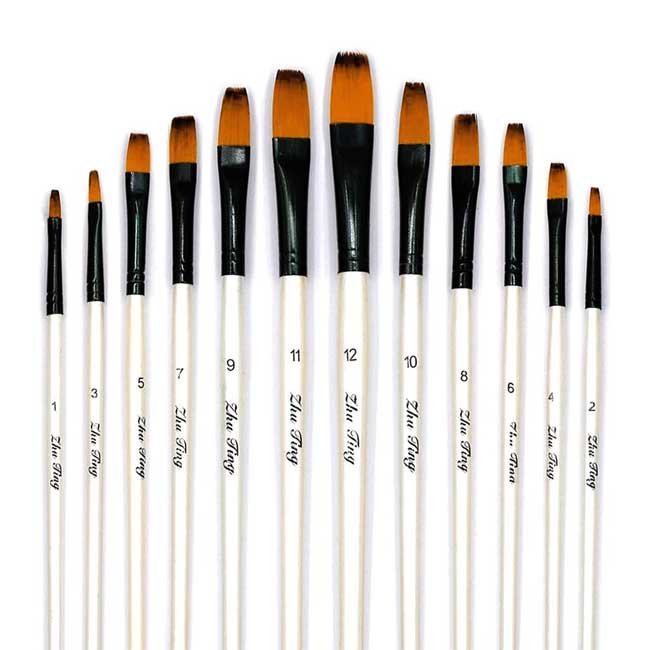 Synthetic Fiber Art Painting Brush 12pcs – নোঙর