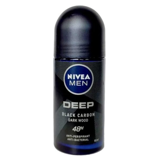 Nivea Men Deep Black Charcoal Dark Wood Roll On 50ml